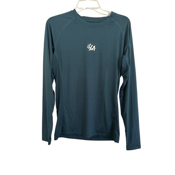 YoungLA Shirt Green Long Sleeve Performance Stretch Crew Neck Lightweight XL - Picture 2 of 9